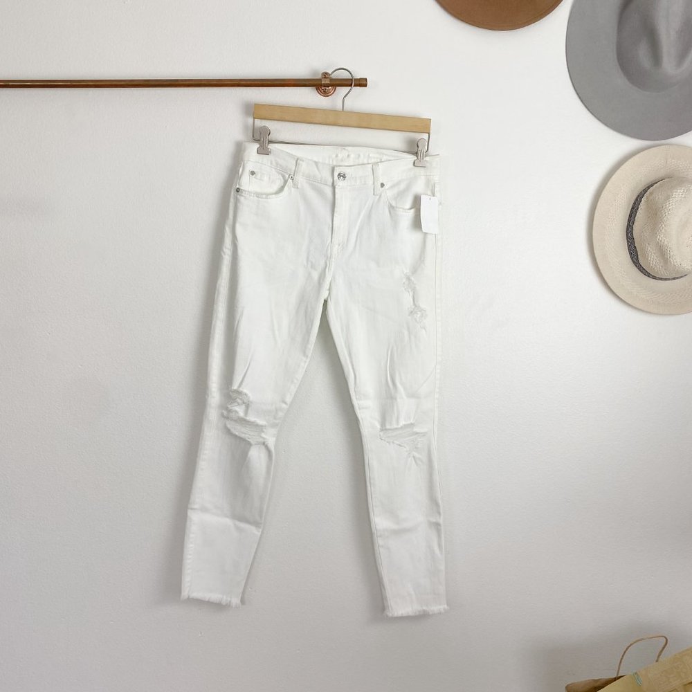 7 for all Mankind Ankle Gwenevere Whtie Jeans NWT 31